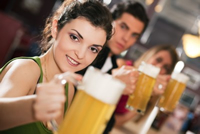 Drinking beer